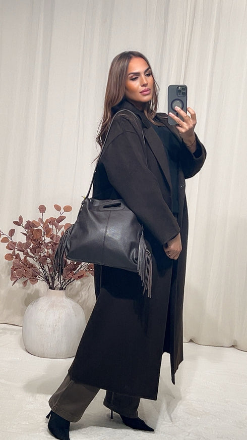 Sac en cuir à franges