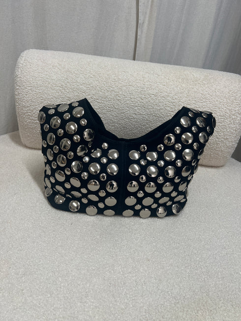 Sac à pois argenté