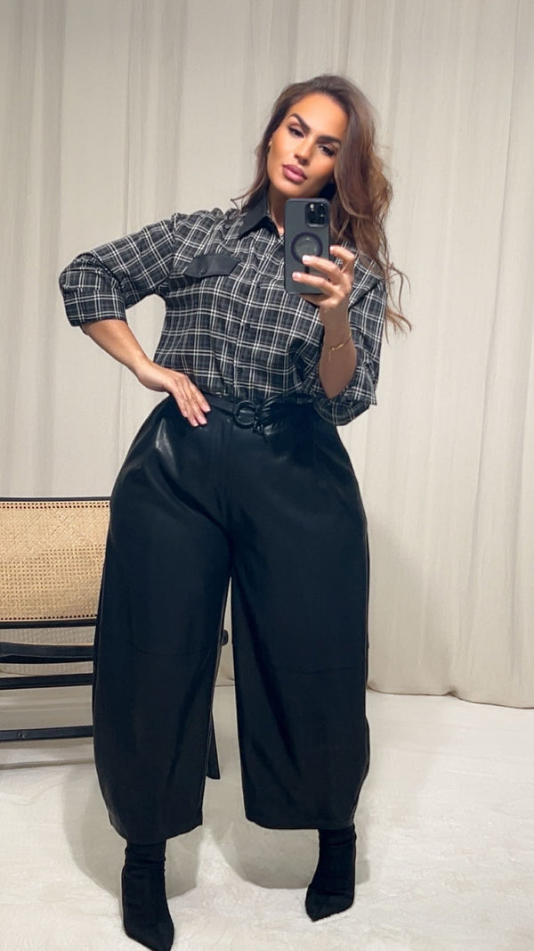 Pantalon similicuir barrel CAMILLE