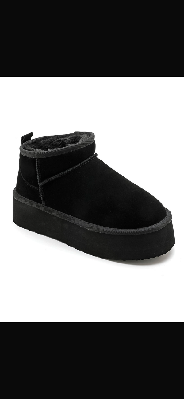 Bottine en cuir fourrée