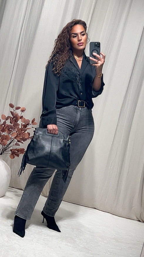 Sac en cuir à franges