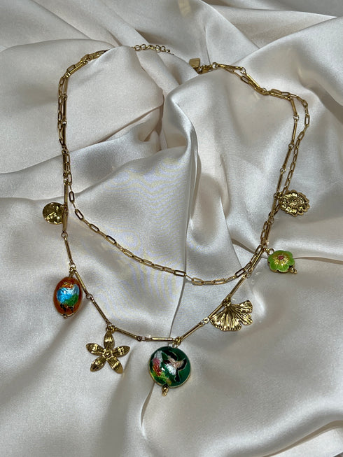 Collier multi- pendentif bijoux