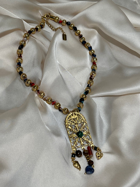 Collier multi- pendentif bijoux